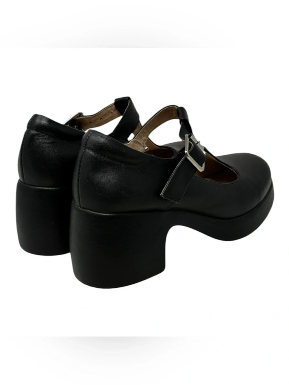 Jaro Vega Black T-Strap Platform Chunky Heel Mary Jane’s Size 7